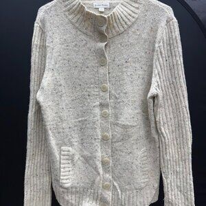 Studio Works Tan Wool Blend Sweater Cardigan
